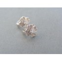 Strieborné dámske náušnice kvet kamienky VAS249 925/1000 2.49g