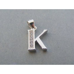 Strieborný dámsky prívesok písmeno K kamienky VIS141 925/1000 1.41g