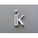 Strieborný dámsky prívesok písmeno K kamienky VIS141 925/1000 1.41g
