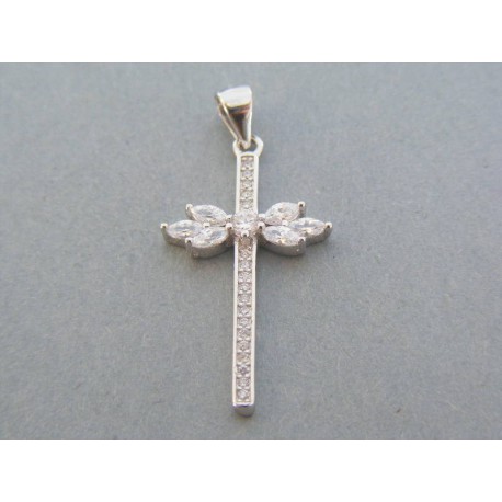 Strieborný prívesok krížik zirkóny VIKS215 925/1000 2.15g