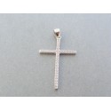 Strieborný prívesok krížik číre zirkóny DIKS096 14 karátov 585/1000 0.96g