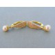 Zlaté visiace dámske náušnice žlžé zlato kamienky perla DA258Z 14 karátov 585/1000 2.58g