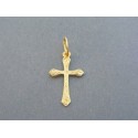Zlatý prívesok krížik žlté zlato jemný vzor VIK039Z 14 karátov 585/1000 0.39g