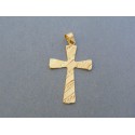 Zlatý prívesok krížik žlté zlato jemný vzor VIK109Z 14 karátov 585/1000 1.09g