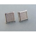Strieborné dámske náušnice štvorčeky napichovačky kamienky DAS474 925/1000 4.74g