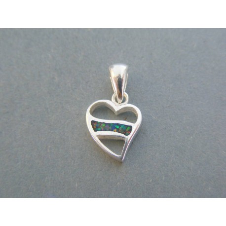Strieborný prívesok srdiečko kamienky VIS126 925/1000 1.26g