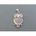 Strieborný prívesok sova kamienky  VIS348 925/1000 3.48g