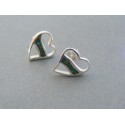 Strieborné dámske náušnice srdiečka napichovačky kamienky VAS209 925/1000 2.09g