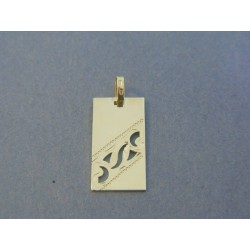 Zlatý prívesok platnička vzorovaný žlté zlato DI127Z 14 karátov 585/1000 1.27g