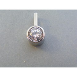 Ch. oceľ prívesok okrúhly zirkón DIO323 316L 3.23g