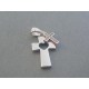 Strieborný prívesok dvojkrížik kamienky VDIKS218 925/1000 2.18g