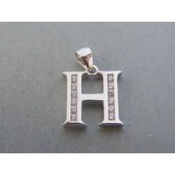 Strieborný prívesok písmeno H kamienky DIS230 925/1000 2.30g