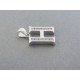 Strieborný prívesok písmeno H kamienky DIS230 925/1000 2.30g