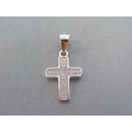 Strieborný prívesok krížik číre zirkóny  VIKS129 925/1000 1.29g