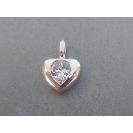 Strieborný dámsky prívesok srdiečko kamienok VIS174 925/1000 1.74g