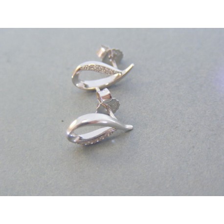 Strieborné dámske náušnice napichovačky slza kamienky VAS164 925/1000 1.64g