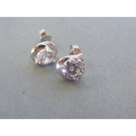 Strieborné dámske náušnice slza kamienky VAS259 925/1000 2.59g