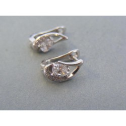 Strieborné dámske náušnice priehľadný kameň VAS312 925/1000 3.12g