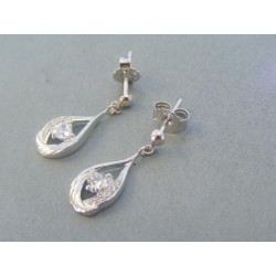 Strieborné dámske visiace náušnice napichovačky zirkón VAS197 925/1000 1.97g