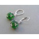 Strieborné visiace dámske náušnice zelený kameň VAS352 925/1000 3.52g