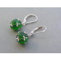 Strieborné visiace dámske náušnice zelený kameň VAS352 925/1000 3.52g