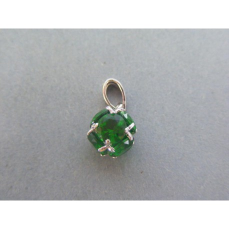 Strieborný dámsky prívesok zelený kameň VIS167 925/1000 1.67g