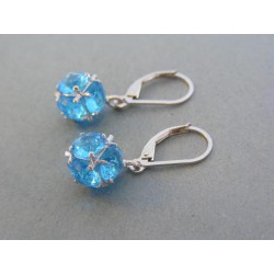 Strieborné dámske visiace náušnice modrý kameň VAS353 925/1000 3.53g