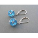 Strieborné dámske visiace náušnice modrý kameň VAS353 925/1000 3.53g