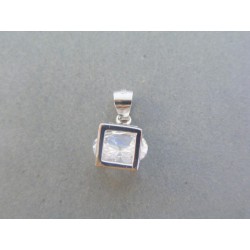 Strieborný dámsky prívesok kocka zirkóny VIS200 925/1000 2.00g