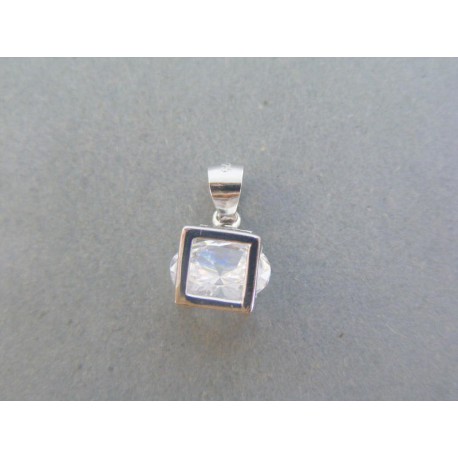 Strieborný dámsky prívesok kocka zirkóny VIS200 925/1000 2.00g