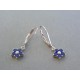 Strieborné dámske visiace náušnice kvet modré kamienky VAS188 925/1000 1.88g