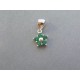 Strieborný dámsky prívesok kvet zelené kamienky VIS081 925/1000 0.81g
