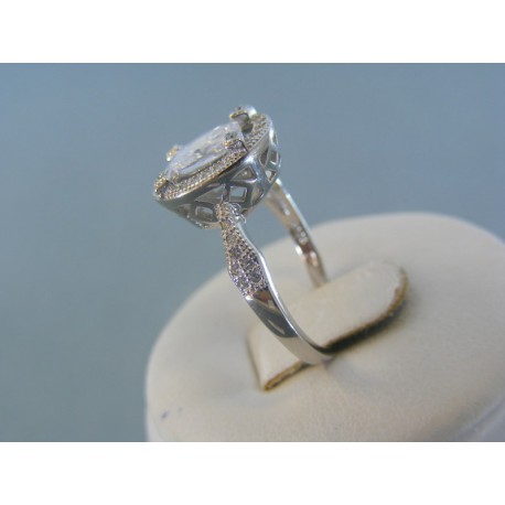 Strieborný dámsky prsteň číre zirkóny DPS55354 925/1000 3.54g