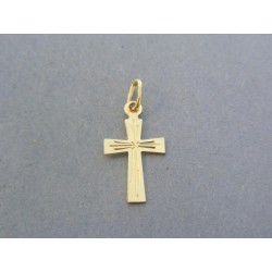 Zlatý prívesok krížik žlté zlato jemný vzor DIK046Z 14 karátov 585/1000 0.46g