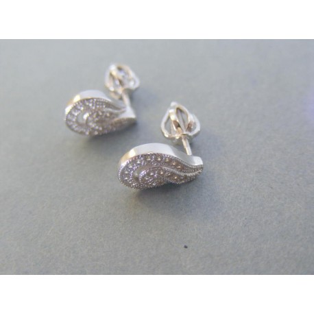 Strieborné dámske náušnice šrubovačky číre zirkóny DAS298 925/1000 2.98g