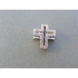 Strieborný prívesok krížik kamienky zirkónu DIKS276 925/1000 2.76g
