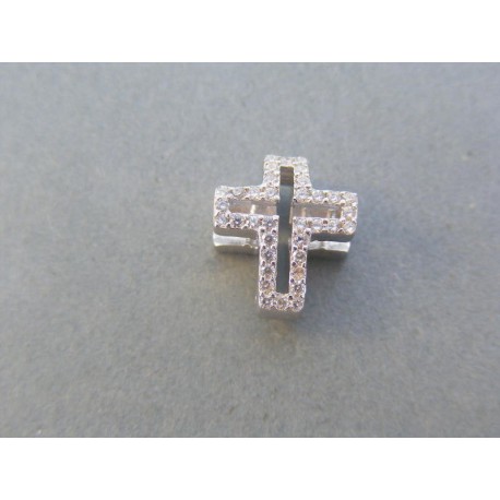 Strieborný prívesok krížik kamienky zirkónu DIKS276 925/1000 2.76g