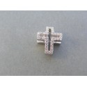 Strieborný prívesok krížik kamienky zirkónu DIKS276 925/1000 2.76g