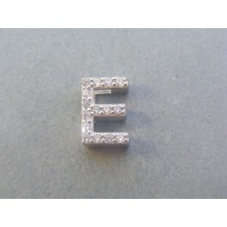 Strieborný prívesok písmeno E číre zirkóny DIS192 925/1000 1.92g