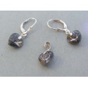Strieborná dámska súprava náušnice prívesok srdiečka swarovskí DSS269 925/1000 2.69g
