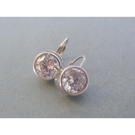 Strieborné dámske náušnice priehľadný zirkón DAS537 925/1000 5.37g