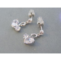 Strieborné dámske visiace náušnice napichovačky zirkóny DAS206 925/1000 2.06g