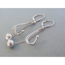 Strieborné dámske náušnice visiace ozdoba gulička DAS444 925/1000 4.44g