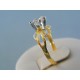 Zlatý dámsky prsteň žlté biele zlato zirkón DP55212V 14 karátov 585/1000 2.12g