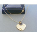 Zlatá retiazka s príveskom srdiečka kamienky žlté zlato DR45440Z 14 karátov 585/1000 4.40g