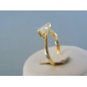 Zlatý dámsky prsteň žlté zlato priehľadný zirkón VP57256Z 14 karátov 585/1000 2.56g