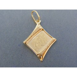 Zlatý prívesok platnička sv. obrázok žlté zlato DI089Z 14 karátov 585/1000 0.89g
