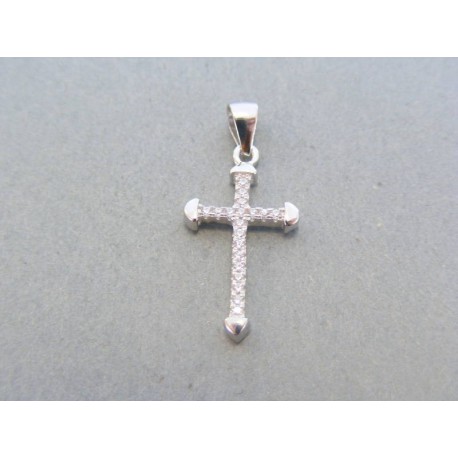 Strieborný prívesok krížik kamienky DIKS118 925/1000 1.18g