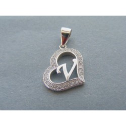 Strieborný dámsky prívesok písmeno V DIS124 925/1000 1.24g