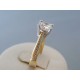 Zlatý dámsky prsteň žlté biele zlato zirkóny VP56339V 14 karátov 585/1000 3.39g